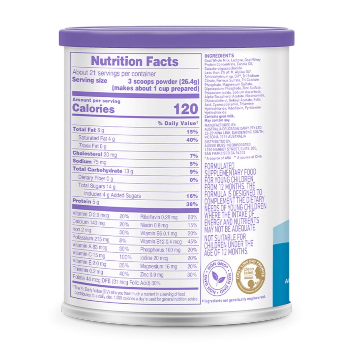 slide 2 of 4, AUSSIE BUBS Bubs Easy Digest Goat Toddler Formula, 1 ct