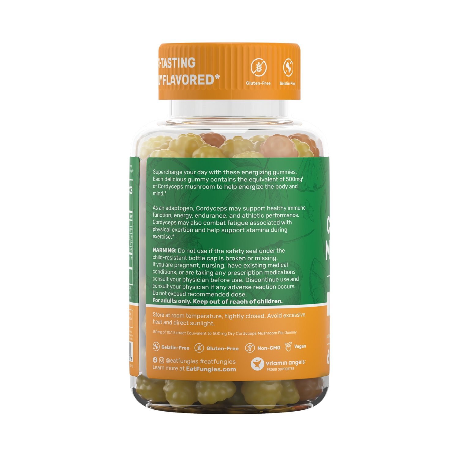 slide 2 of 2, Fungies Mango and Pineapple Cordyceps Mushroom 60 Gummies, 60 ct