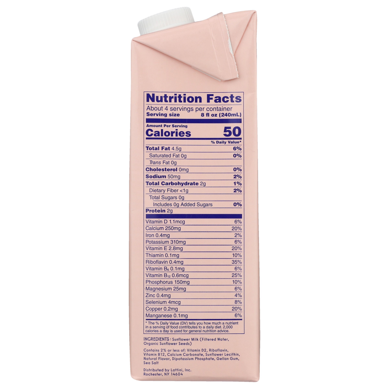slide 2 of 3, Lattini Unsweetened Sunflower Seed Milk 32 fl oz, 32 fl oz