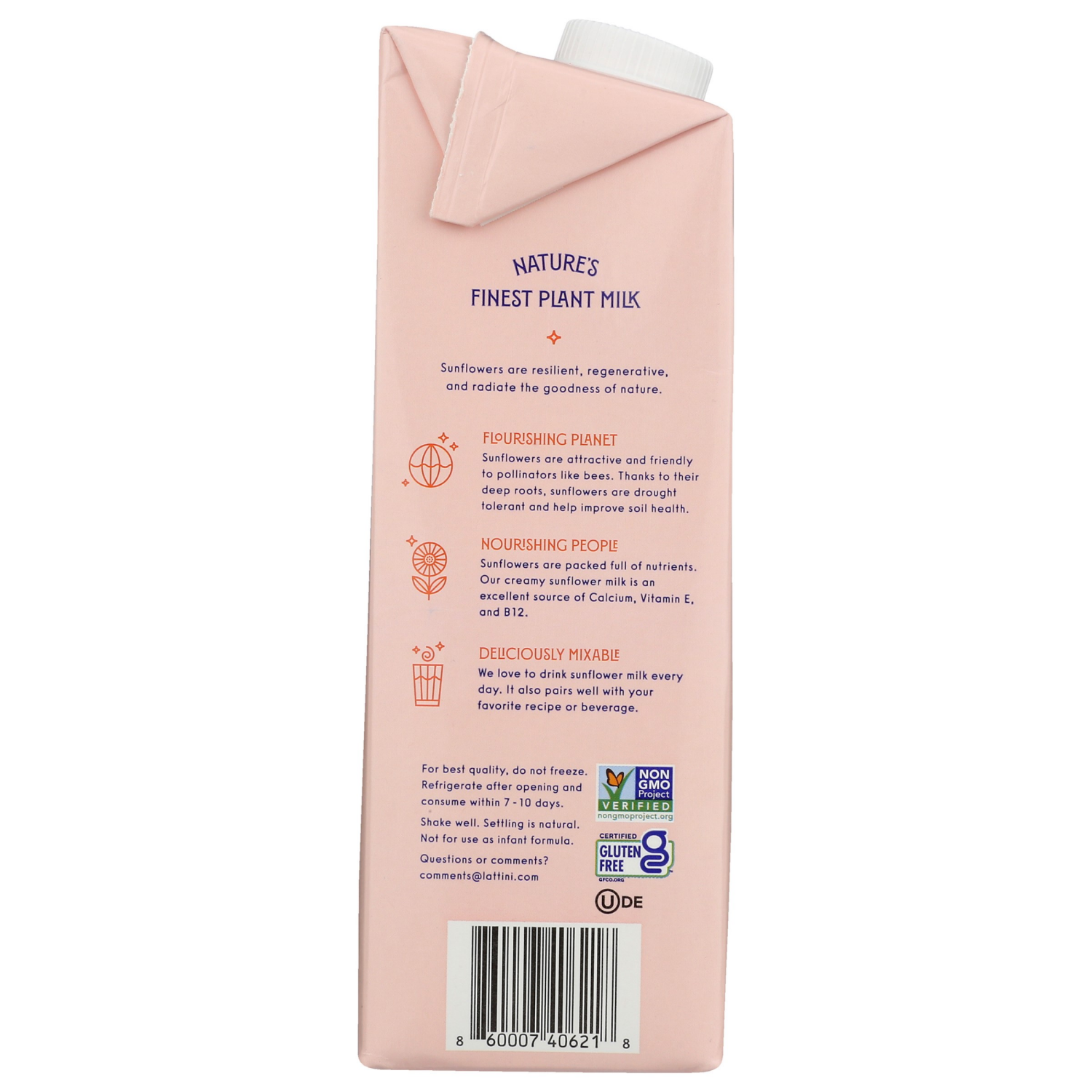 slide 3 of 3, Lattini Unsweetened Sunflower Seed Milk 32 fl oz, 32 fl oz