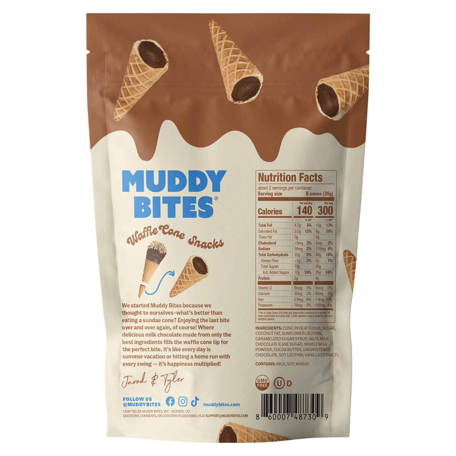 slide 2 of 8, Muddy Bites Milk Waffle Cone Snacks - 2.3 oz, 2.3 oz