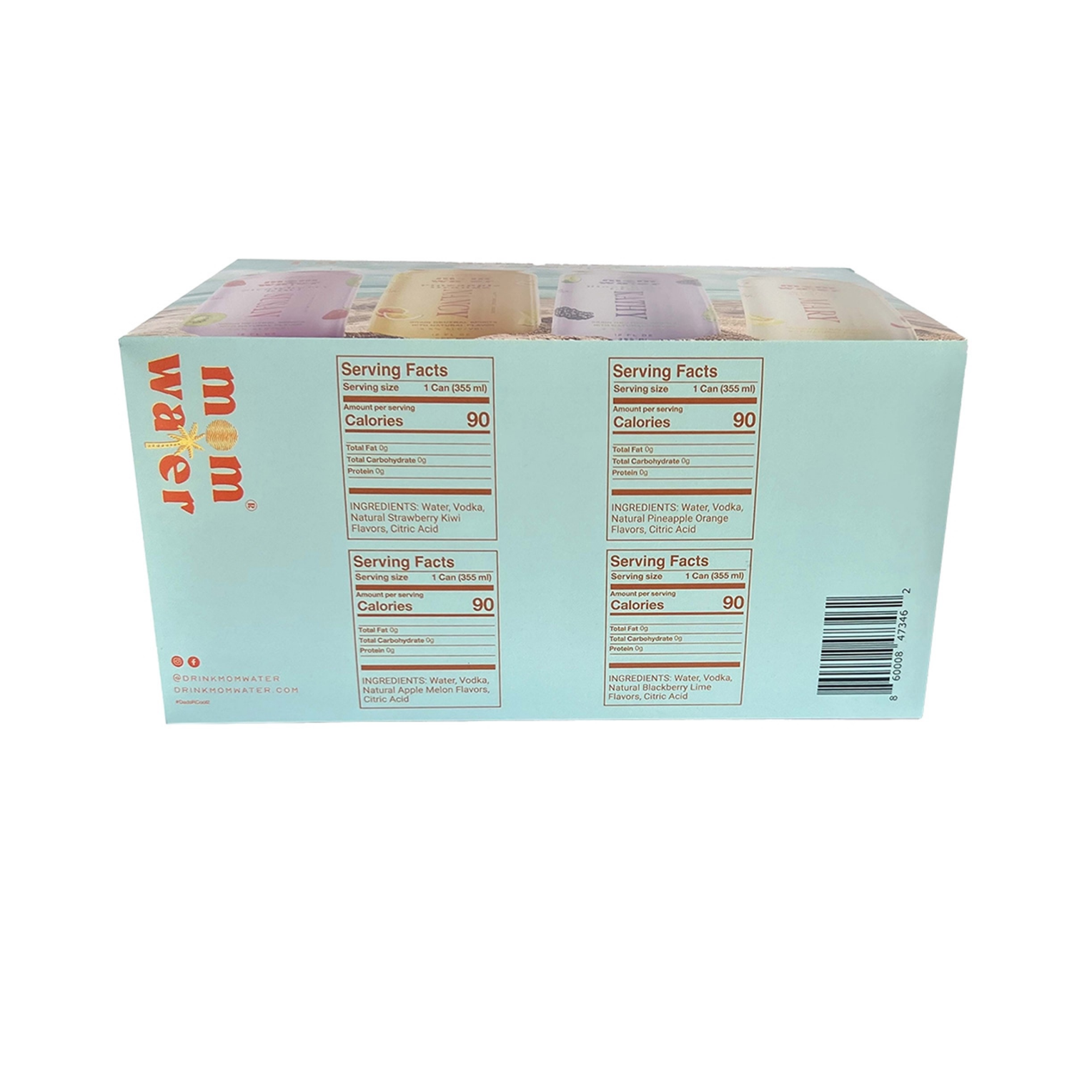 slide 3 of 5, Mom Water Mom Squad Vacation Mode Fruit Infused Vodka Water Variety Pack, 8 ct; 12 oz