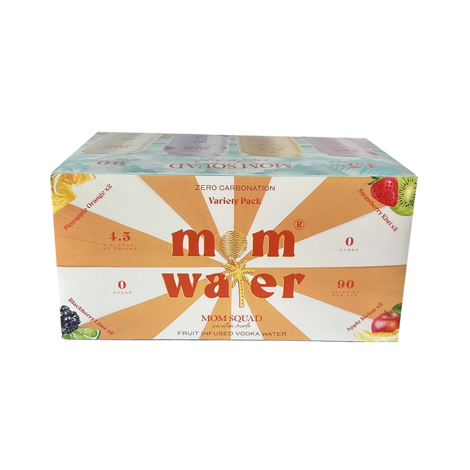 slide 4 of 5, Mom Water Mom Squad Vacation Mode Fruit Infused Vodka Water Variety Pack, 8 ct; 12 oz