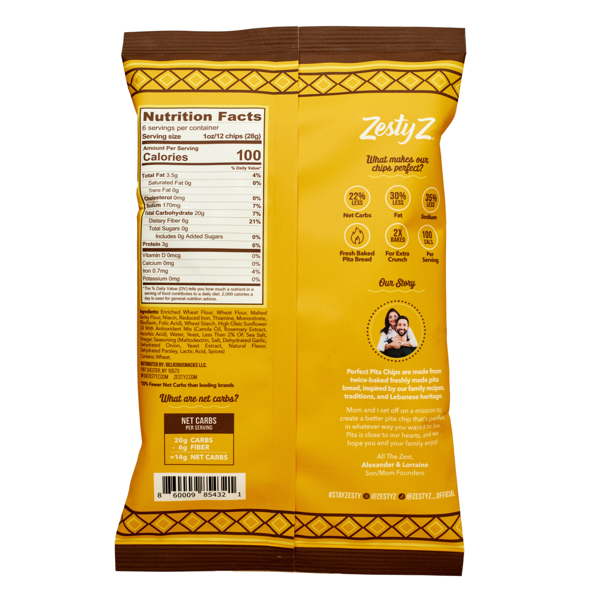 slide 2 of 2, Zesty Z Pita Chips Garlic Parm, 6 oz