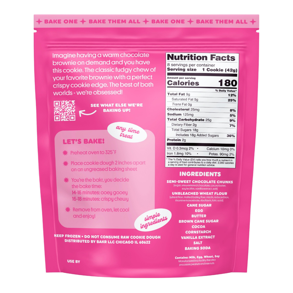 slide 2 of 2, Bakr Ready To Bake Cookie Dough, Double Fudge Brownie, 12 oz, 12 oz