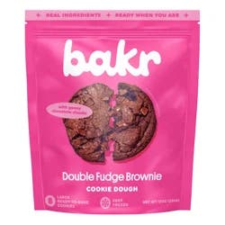 Bakr Ready To Bake Cookie Dough, Double Fudge Brownie, 12 oz