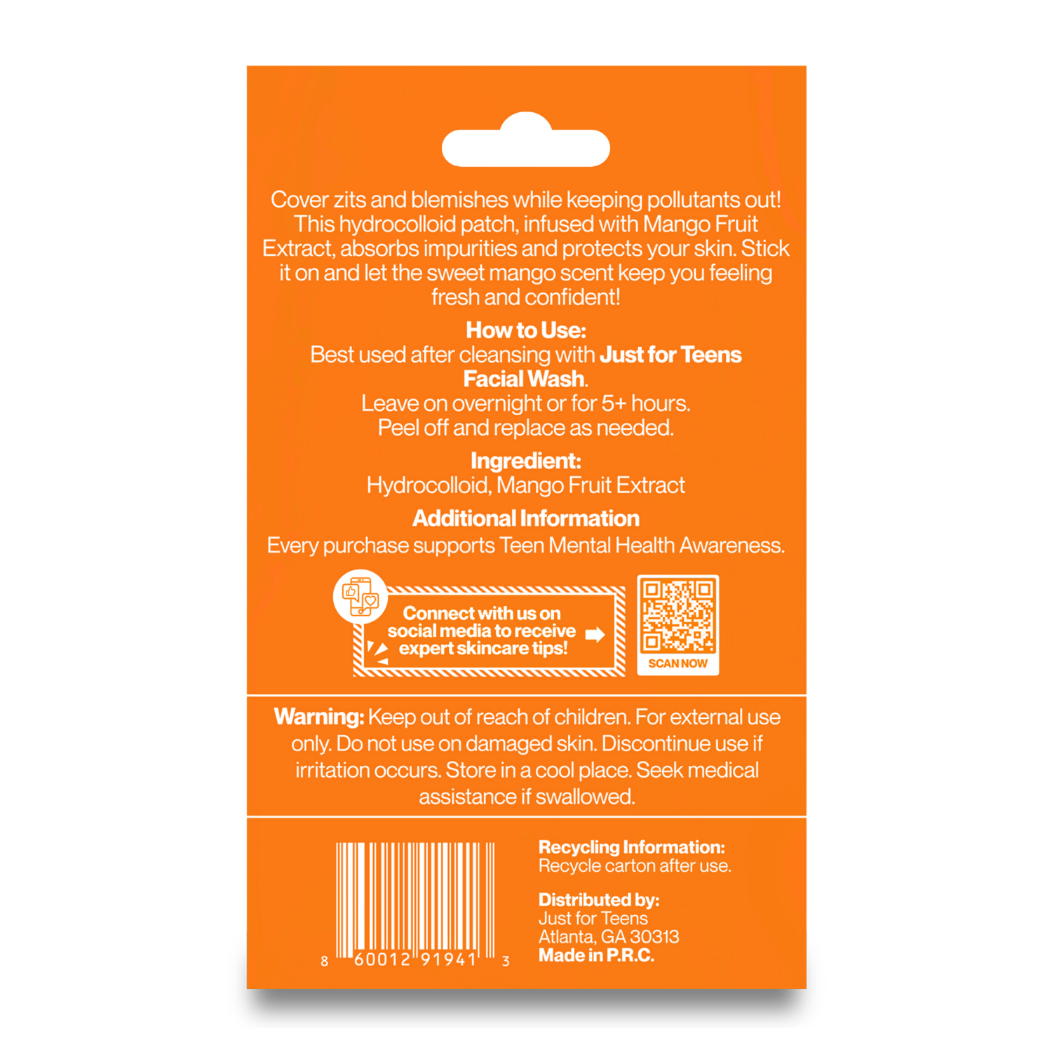 slide 2 of 2, Just for Teens Pimple Patches with Mango Scent 36ct, 36 ct