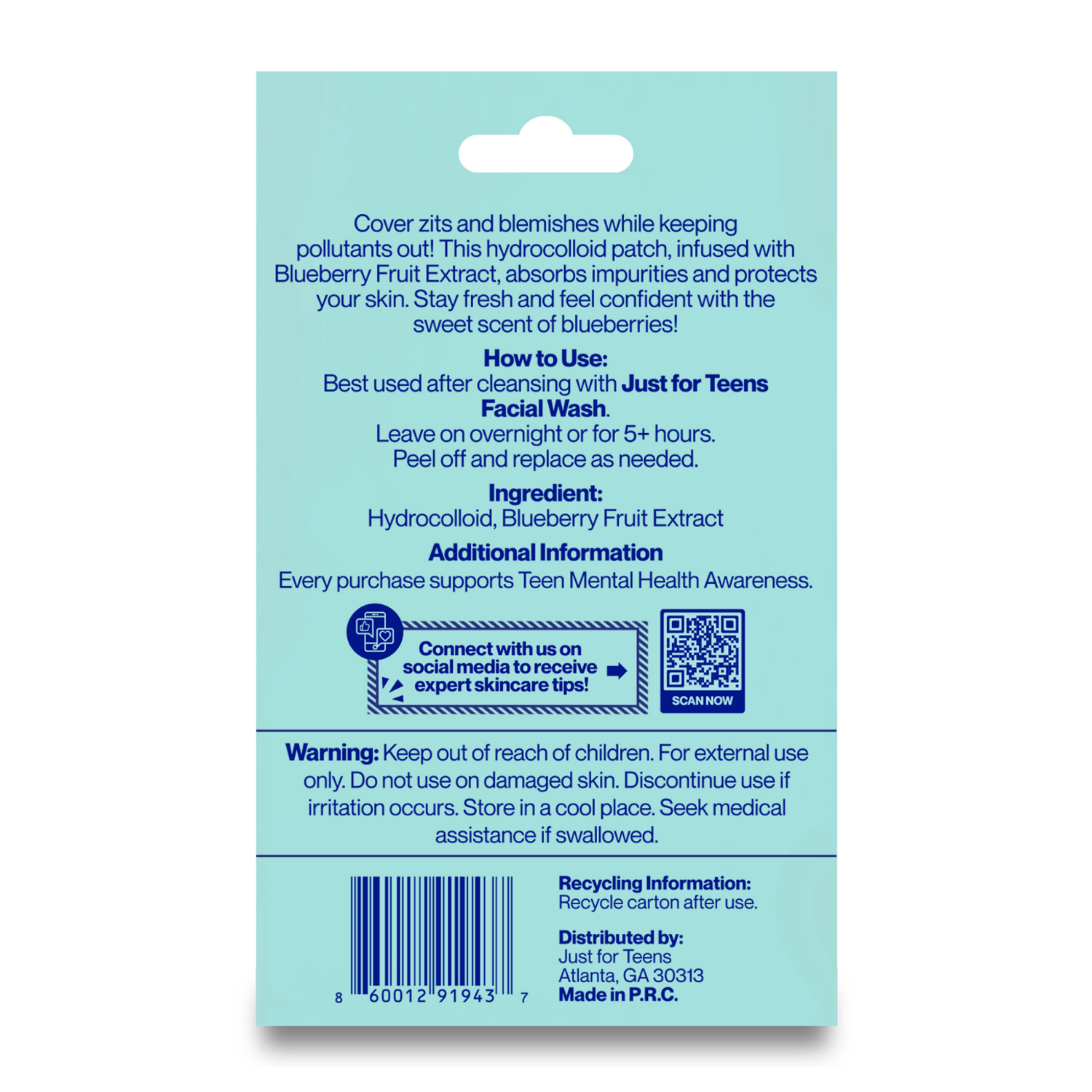 slide 2 of 2, Just for Teens Pimple Patches with Blueberry Scent 36ct, 36 ct