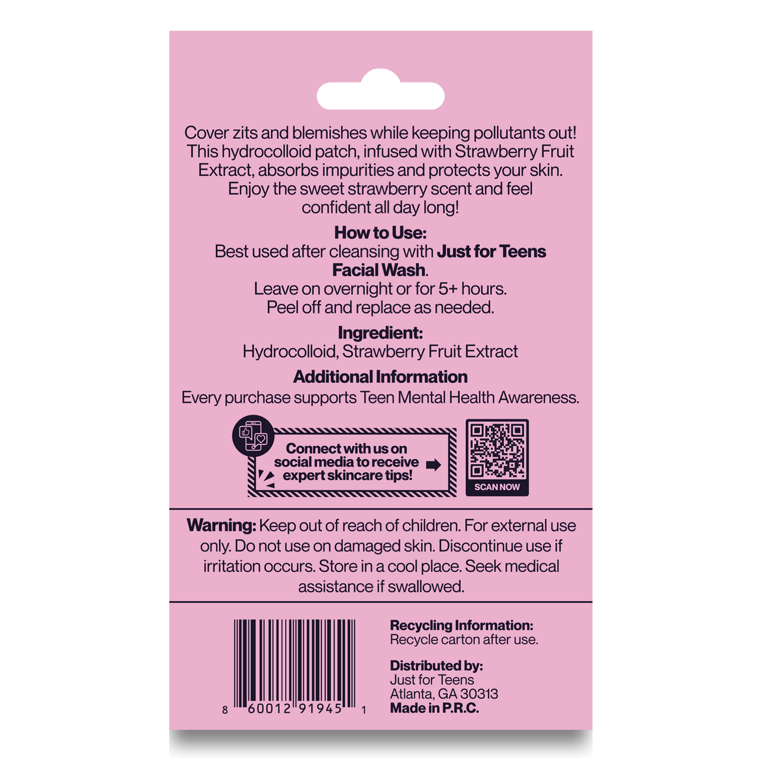 slide 2 of 2, Just for Teens Pimple Patches with Strawberry Scent 36ct, 36 ct