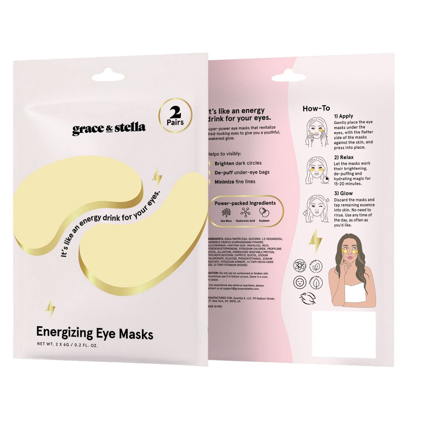 slide 7 of 8, Round Lab Energizing Under Eye Mask - Gold 2 Pairs, 2 ct