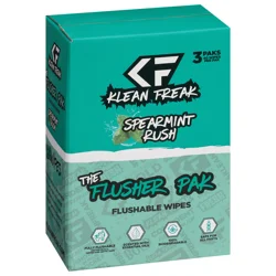 Klean Freak Flushable Spearmint Rush Wipes The Flusher 3pk
