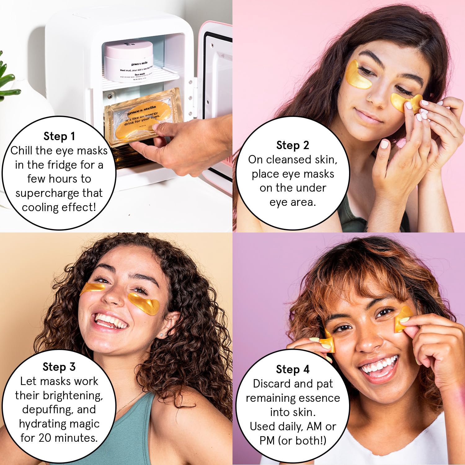 slide 3 of 8, Round Lab Energizing Under Eye Mask - Gold 6 Pairs, 6 ct