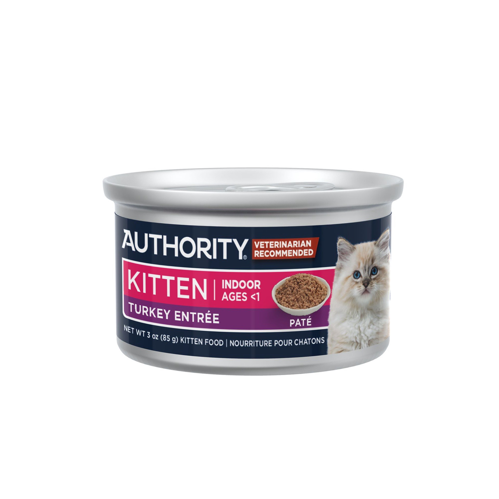 slide 1 of 1, Authority Everyday Health Indoor Kitten Cat Wet Food - 3 Oz, Pate, With-Grain, 3 oz