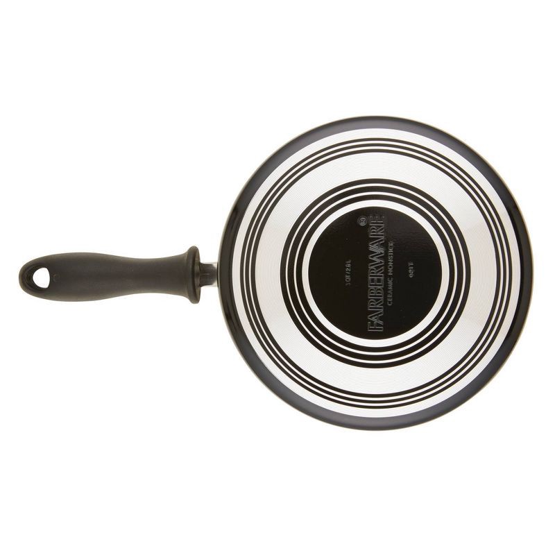 Farberware 3-Quart Aluminum Non-Stick Straining Saucepan With Lid, Black