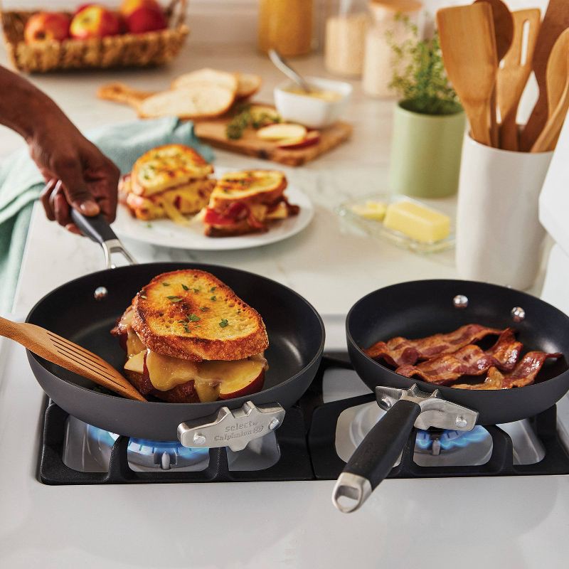 slide 2 of 6, Select by Calphalon with AquaShield Nonstick 9pc Space-Saving Cookware Set: Stackable Pans, Stay-Cool Handles, Dishwasher-Safe, 9 ct