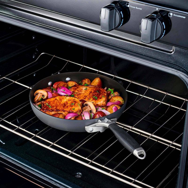 slide 4 of 6, Select by Calphalon with AquaShield Nonstick 9pc Space-Saving Cookware Set: Stackable Pans, Stay-Cool Handles, Dishwasher-Safe, 9 ct