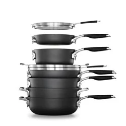 Select by Calphalon with AquaShield Nonstick 9pc Space-Saving Cookware Set: Stackable Pans, Stay-Cool Handles, Dishwasher-Safe