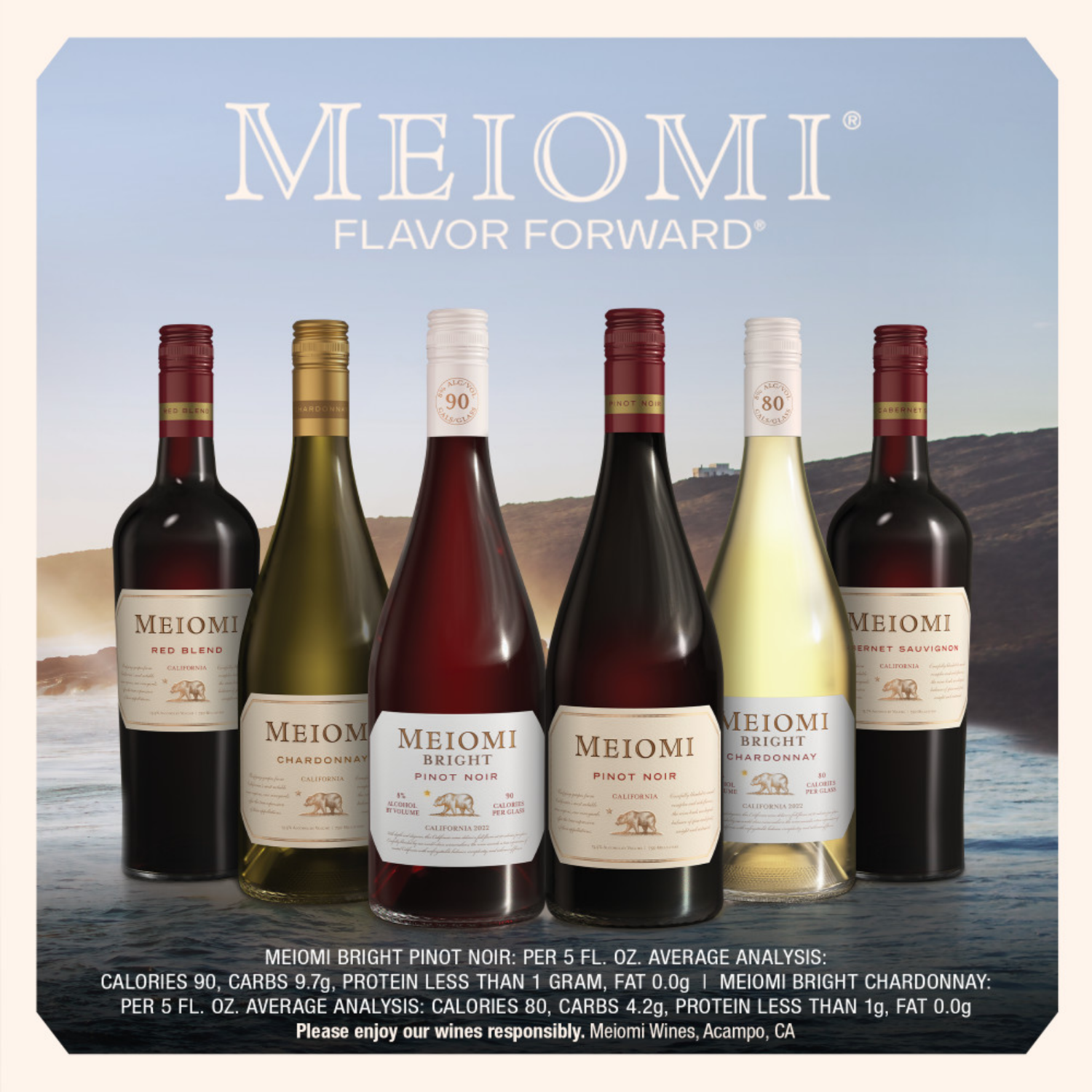 slide 8 of 8, Meiomi California Red Blend Red Wine, 750 ml
