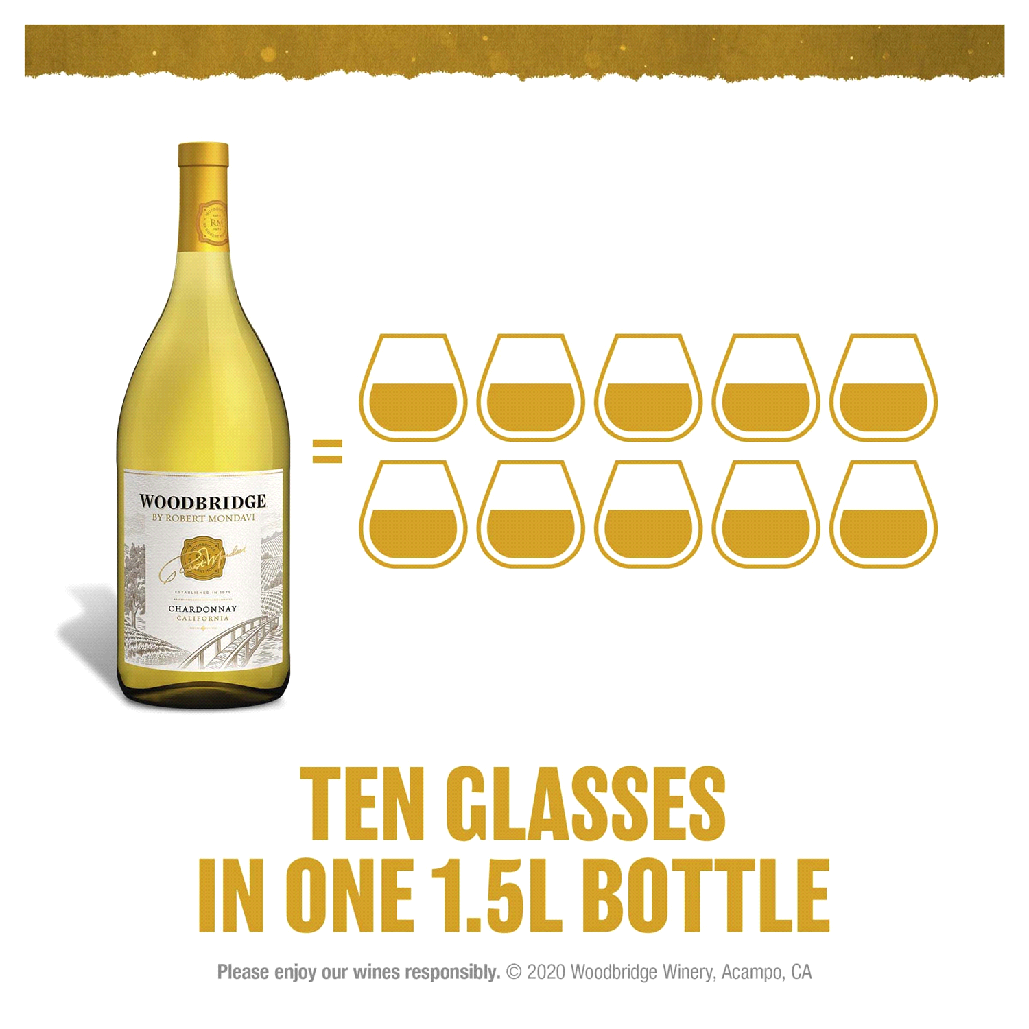 slide 2 of 5, Woodbridge by Robert Mondavi Chardonnay White Wine, 1.5 l