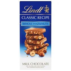 Lindt Classic Recipe Whole Hazelnuts Milk Chocolate Candy Bar - 5.3oz