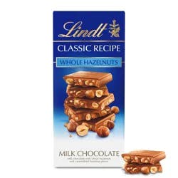 Lindt Classic Recipe Whole Hazelnuts Milk Chocolate Candy Bar - 5.3oz