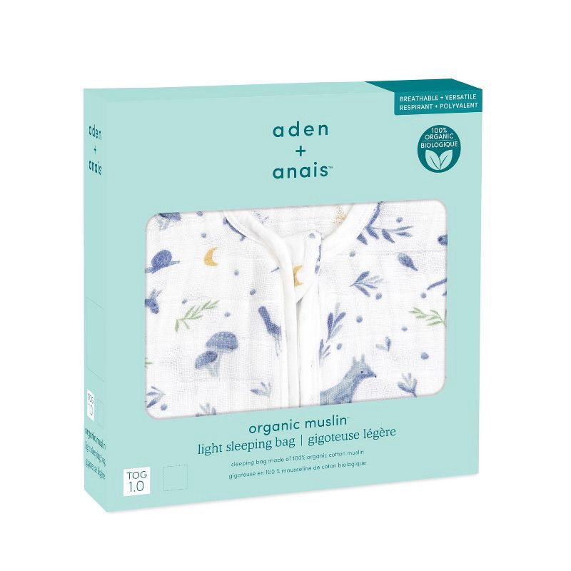slide 2 of 3, aden + anais Organic Wearable Blanket - 0-6 Months - Outdoors - Sleepy Forest, 1 ct