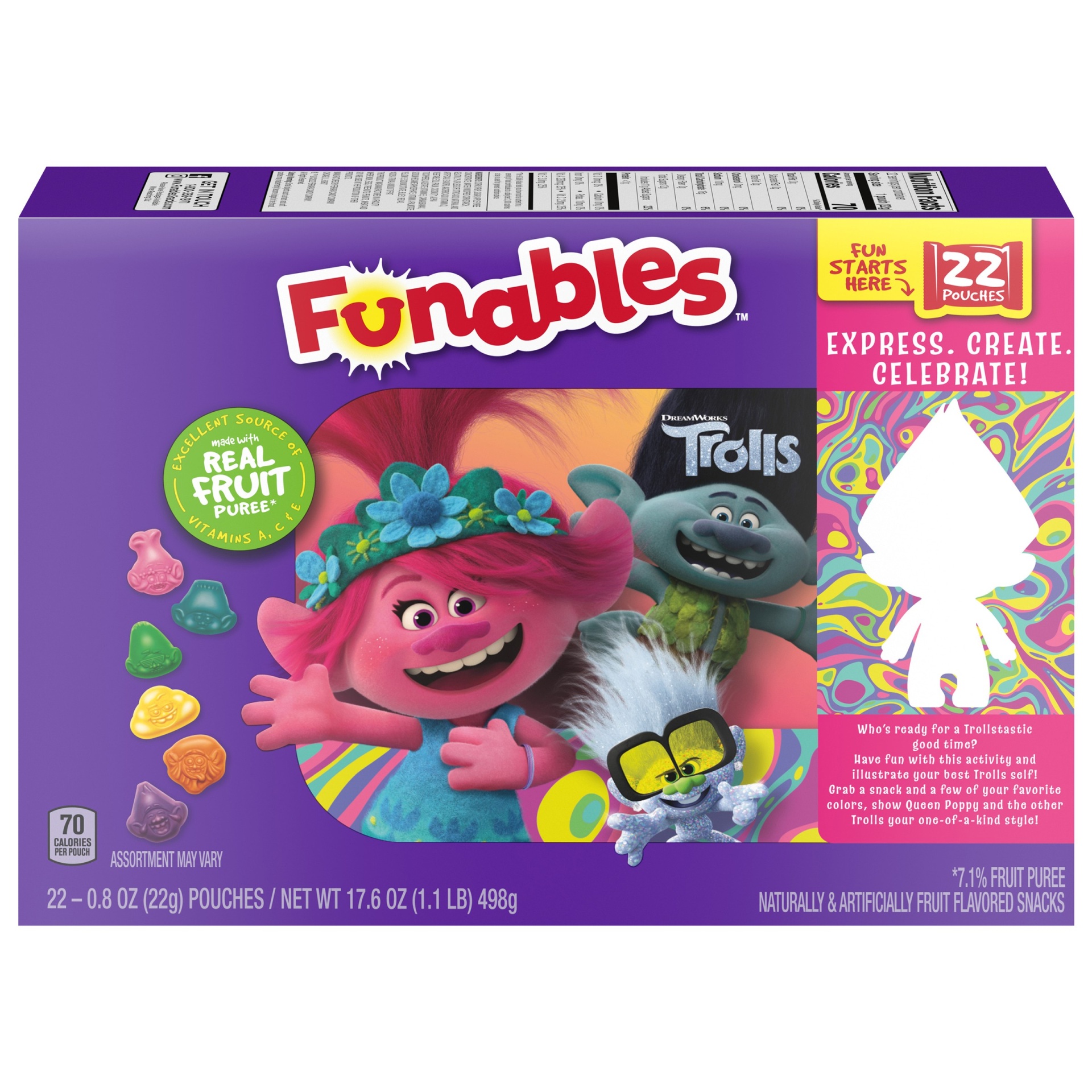 Funables Trolls Fruit Snacks 17.6oz/22ct 22 ct; 17.6 oz Shipt