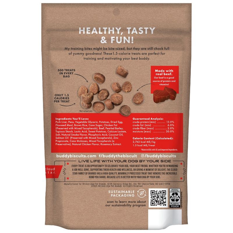 slide 2 of 11, Buddy Biscuits Trainers Training Bites Beef Flavored Chewy Dog Treats - 10oz, 10 oz