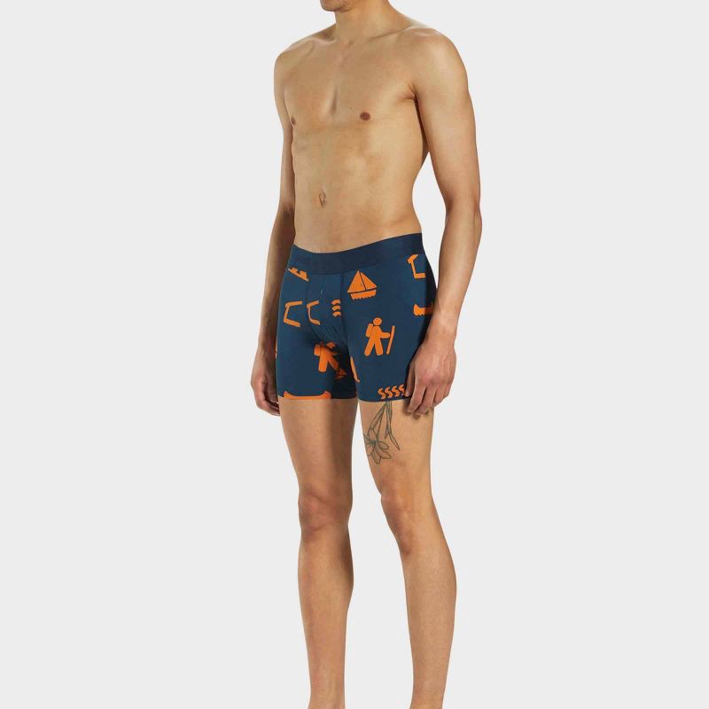 slide 4 of 11, Pair of Thieves Men's Hustle Outdoor Boxer Briefs 2pk - Blue/Gray M: Lightweight Nylon-Spandex Knit, Full Waistband Elastic, 2 ct