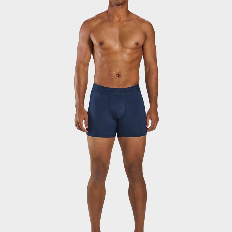 slide 4 of 11, Pair of Thieves Men's Hustle Boxer Briefs 2pk - Black/Blue M: Nylon Spandex Blend, Knit Construction, 2 ct