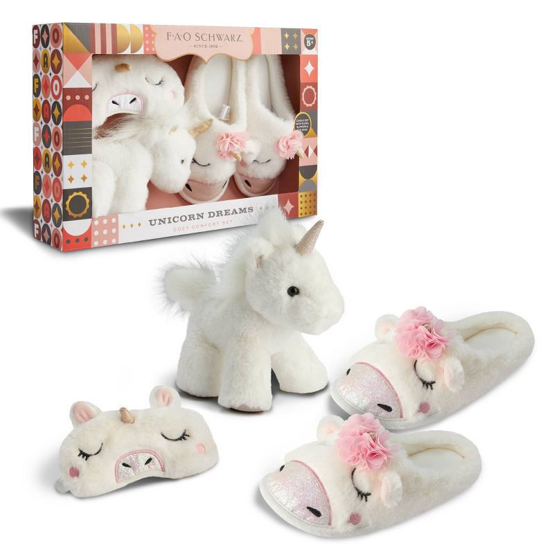 slide 1 of 5, FAO Schwarz Unicorn Dreams Cozy Comfort Set, 1 ct