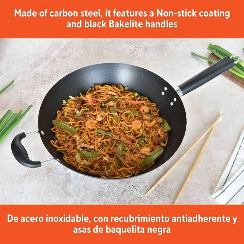slide 2 of 6, IMUSA 14" Coated Wok with Bakelite Handle, 1 ct
