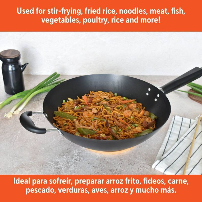slide 5 of 6, IMUSA 14" Coated Wok with Bakelite Handle, 1 ct