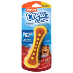 Hartz Toy + Treat for Dogs, Medium, Bacon Flavor