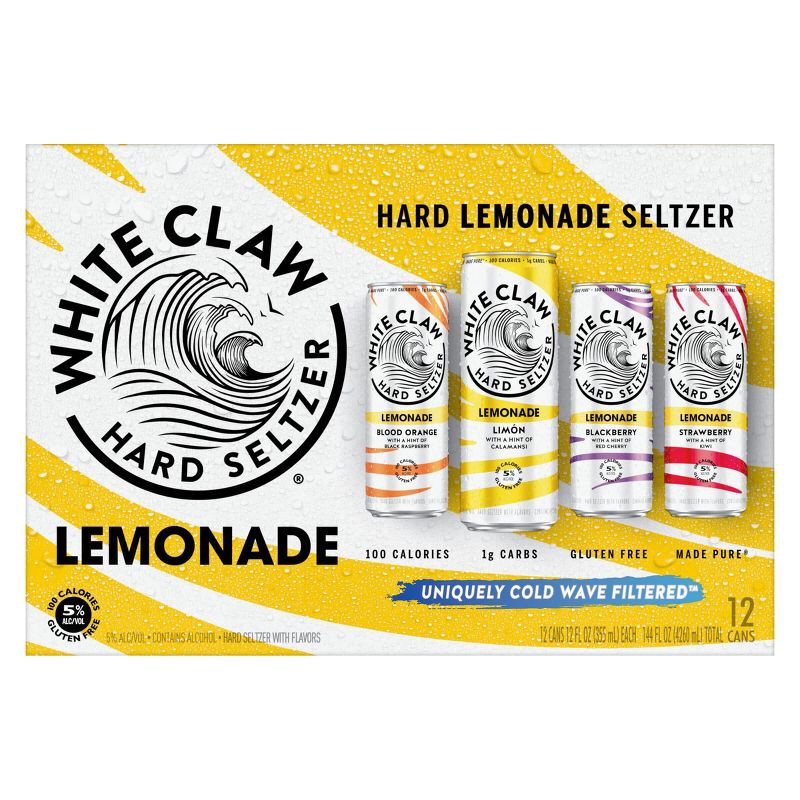 slide 2 of 6, White Claw Hard Seltzer White Claw Refresher Lemonade - 12pk/12 fl oz Cans, 12 ct; 12 fl oz