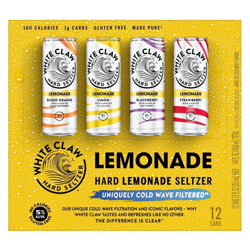 slide 4 of 6, White Claw Hard Seltzer White Claw Refresher Lemonade - 12pk/12 fl oz Cans, 12 ct; 12 fl oz