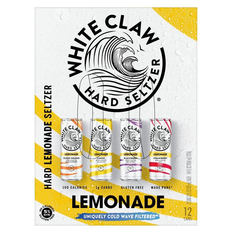 slide 5 of 6, White Claw Hard Seltzer White Claw Refresher Lemonade - 12pk/12 fl oz Cans, 12 ct; 12 fl oz