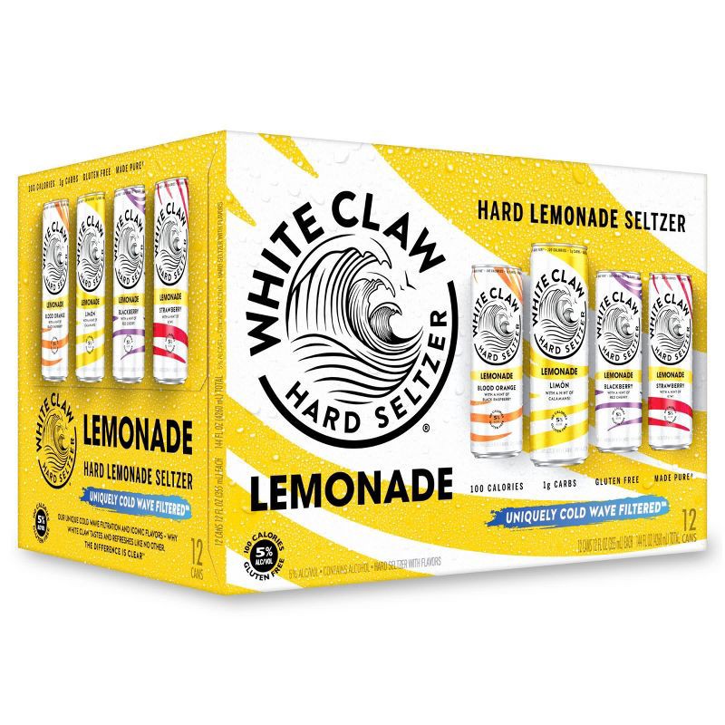 slide 1 of 6, White Claw Hard Seltzer White Claw Refresher Lemonade - 12pk/12 fl oz Cans, 12 ct; 12 fl oz