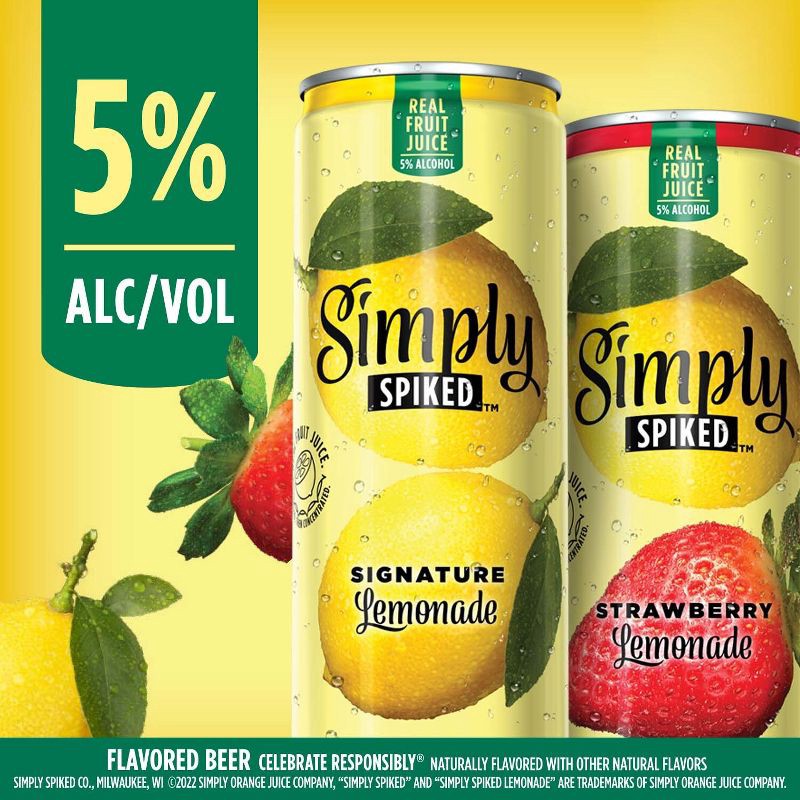 slide 2 of 9, Simply Spiked Lemonade Variety Pack - 12pk/12 fl oz Cans, 12 ct; 12 fl oz