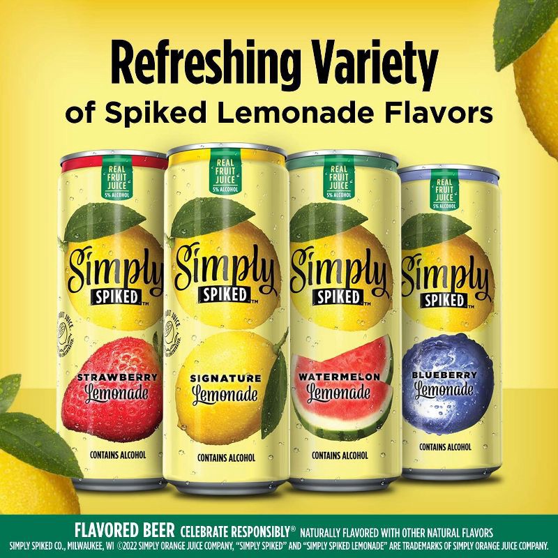 slide 3 of 9, Simply Spiked Lemonade Variety Pack - 12pk/12 fl oz Cans, 12 ct; 12 fl oz