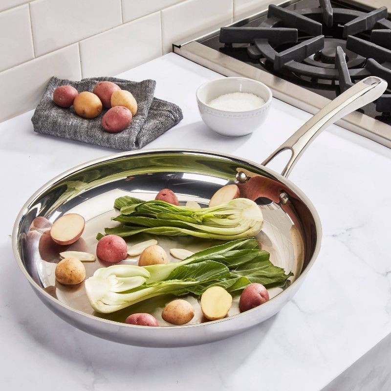 slide 4 of 4, Cuisinart Classic 12" Stainless Steel Skillet - 8322-30: Oven & Broiler Safe, Dishwasher Safe, Induction Compatible, 1 ct