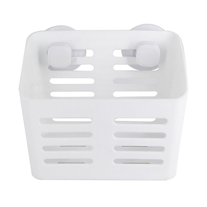 slide 1 of 1, Simply Essential Suction Shower Basket - White, 1 ct