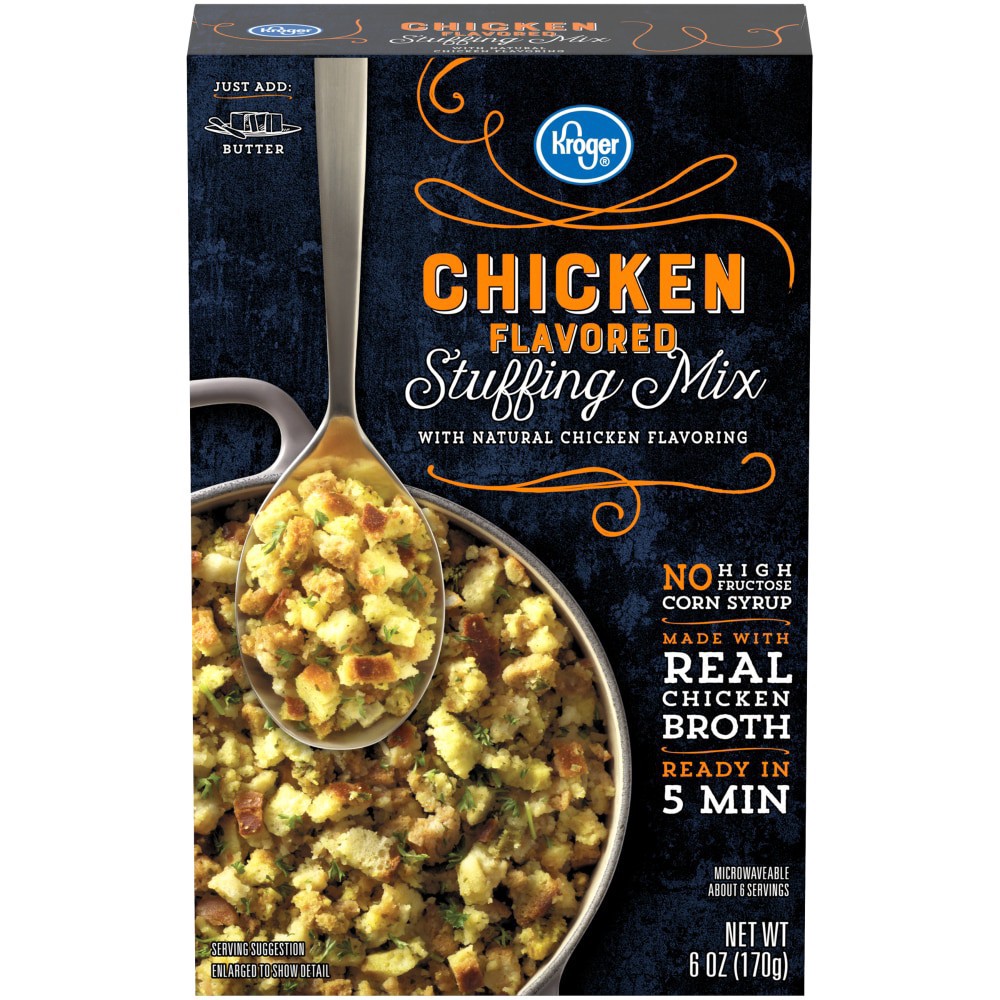slide 1 of 1, Kroger Chicken Flavored Stuffing Mix, 6 oz