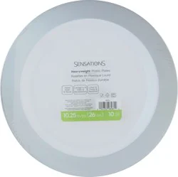 Sensations 10.25 inch Heavyweight Plastic Plates, 10 ea