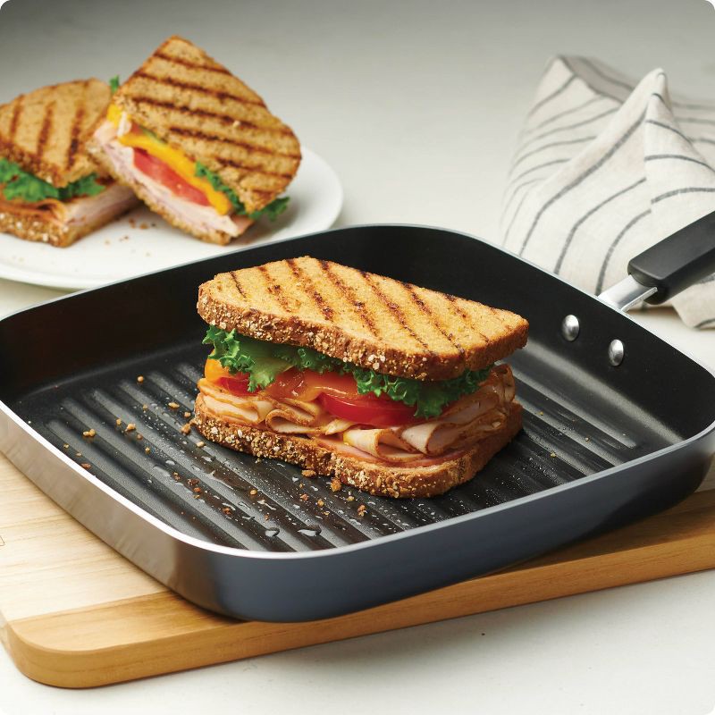 slide 5 of 5, Tramontina 11" Aluminum Non Stick Square Grill - Blue, 1 ct