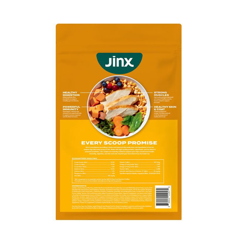 slide 10 of 11, Jinx Grain-Free Dry Dog Food with Chicken, Sweet Potato & Carrot Flavor - 4lbs, 4 lb