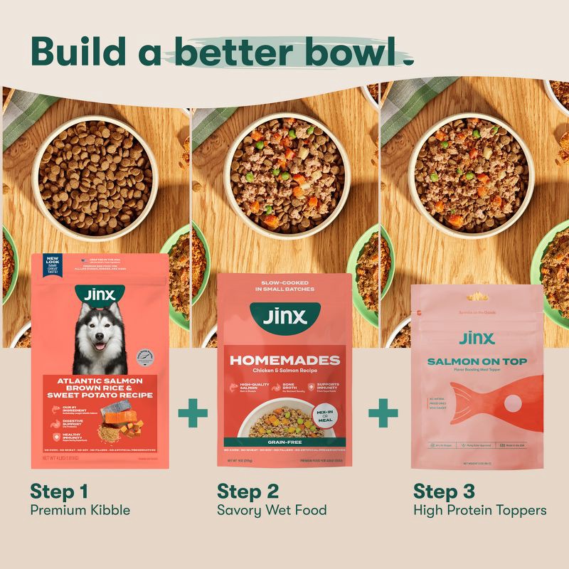 slide 10 of 11, Jinx Dry Dog Food with Salmon, Brown Rice & Sweet Potato - 4lbs, 4 lb