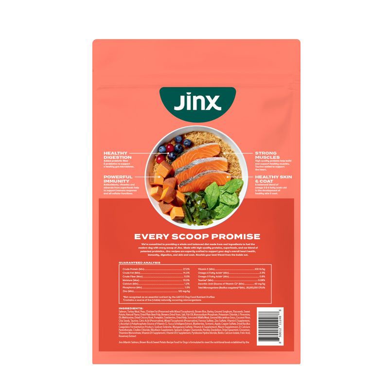 slide 10 of 11, Jinx Dry Dog Food with Salmon, Brown Rice & Sweet Potato - 11.5lbs, 11.5 lb