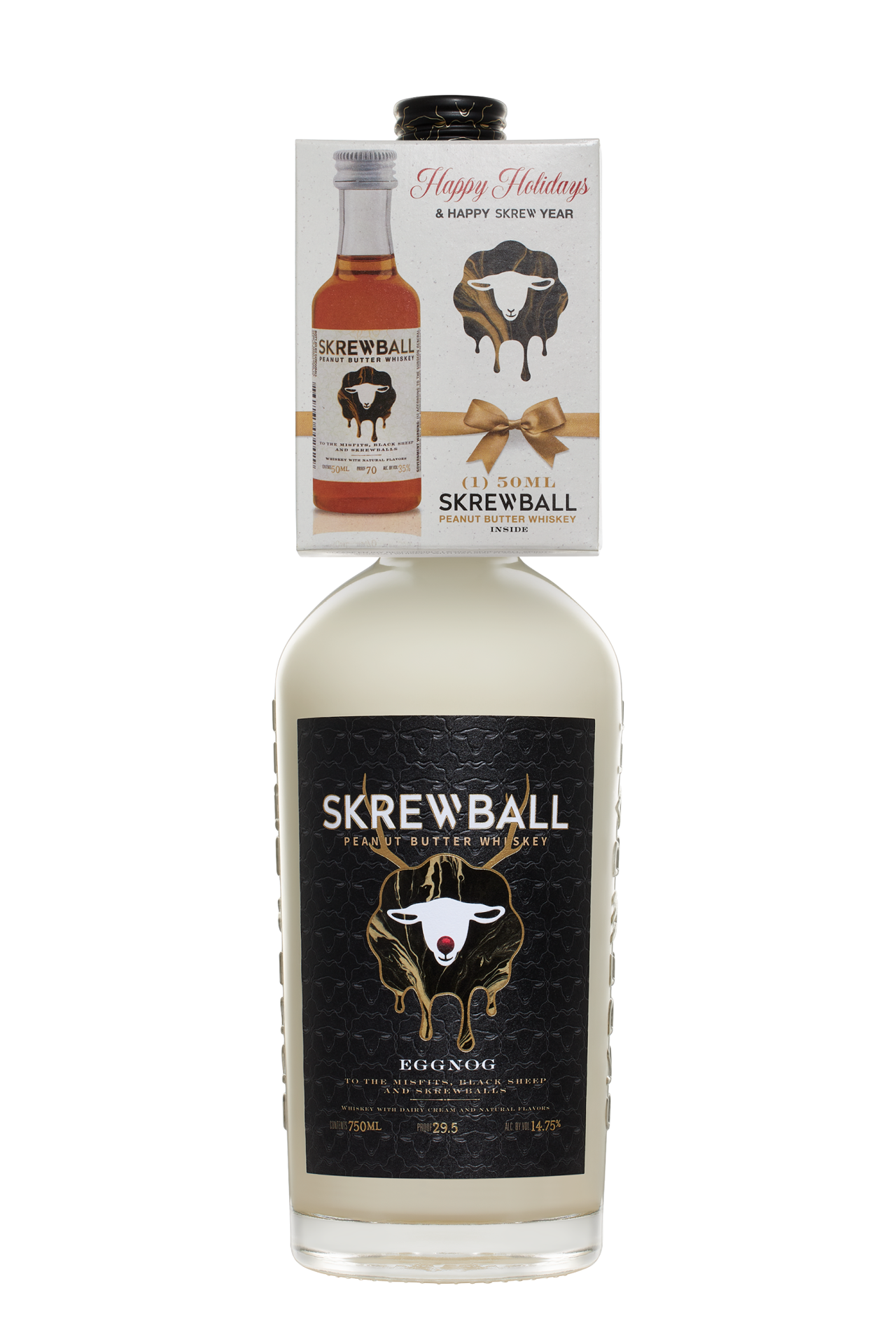 slide 1 of 2, Skrewball Eggnog Flavored Whiskey, 750 mL Bottle, 14.75% ABV, 750 ml