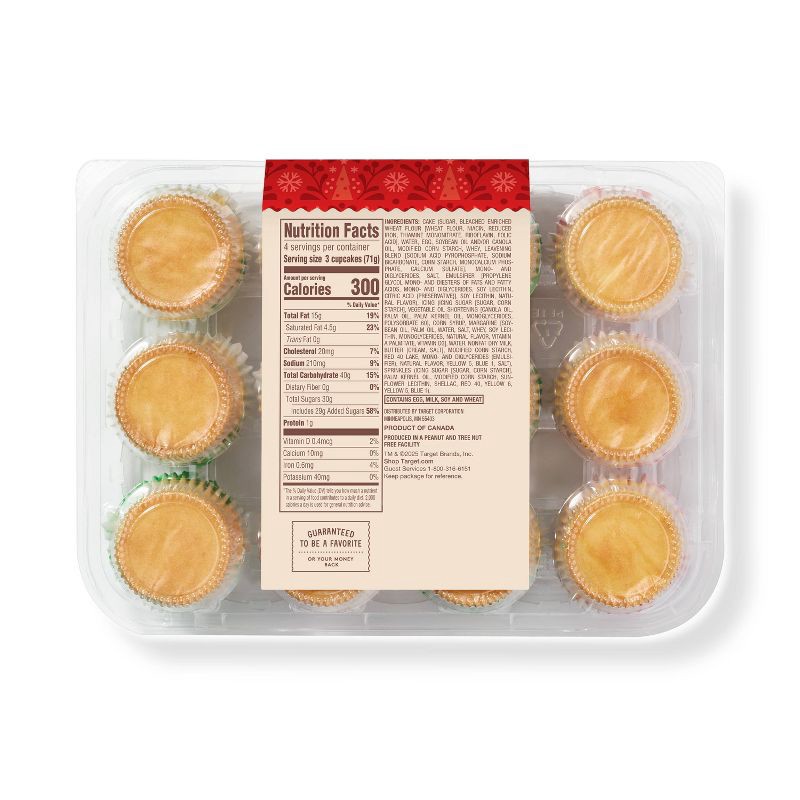 slide 2 of 3, Christmas Vanilla Mini Cupcakes - 10oz/12ct - Favorite Day™, 12 ct; 10 oz